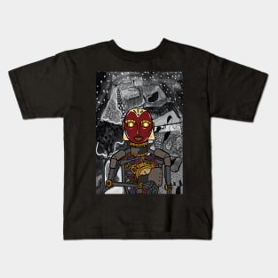 Enigmatic Maya Digital Collectible - Character with RobotMask, AfricanEye Color, and GlassSkin on TeePublic Kids T-Shirt